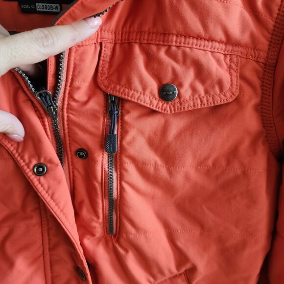 Carhartt Women’s Utility Midweight Insulated Jacket Orange Earthen Clay OJ3909-W - Picture 6 of 12